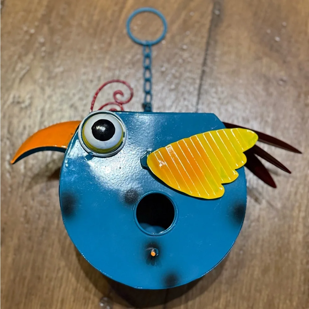 Colorful Metal Bird Feeder Home Decor